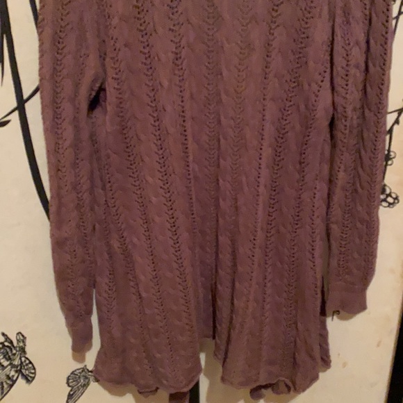 Tracy M Women’s Ruffled Roses Open Front Cardigan Sweater Chocolate Brown - Picture 16 of 16